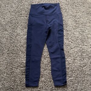 Fabletics Powerhold Navy Blue Crop Leggings